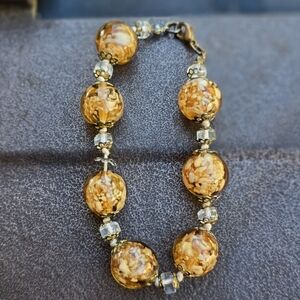 Gorgeous artisan Murano art glass hand blown bracelet